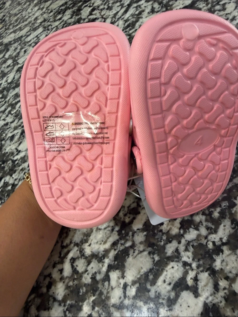 Pink Baby Crib Clogs with Bear Accent